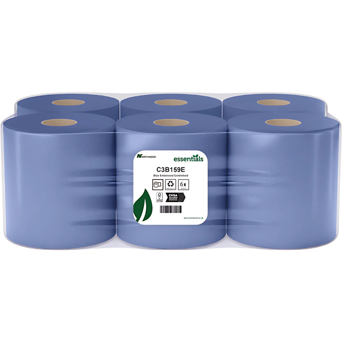 3Ply Blue Centrefeed Roll, 150m x 190mm, Case