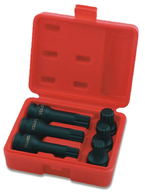 Toptul 1/2"Dr spline impact socket bit set 6Pc