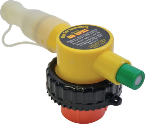 Spillproof spout for chainoil