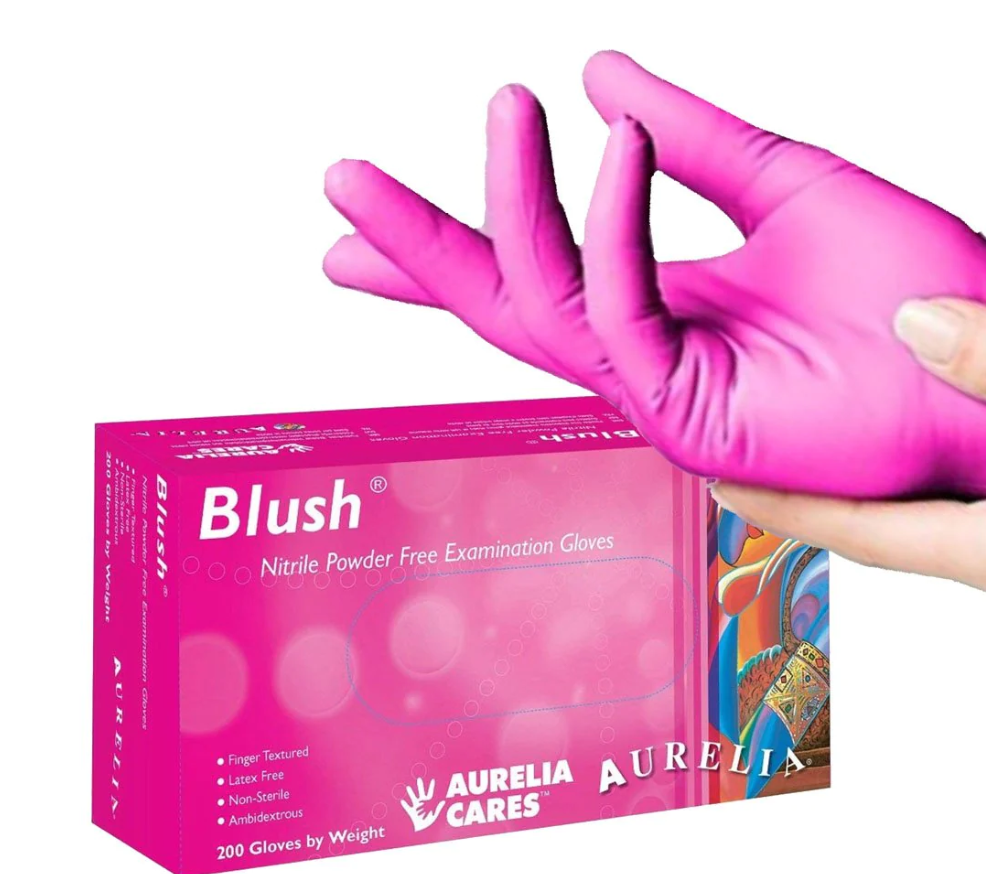 Blush Pink Nitrile Gloves