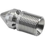 Pipe cleaning nozzle with front bore