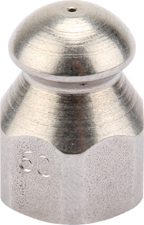 Pipe cleaning nozzle with front bore