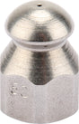 Pipe cleaning nozzle with front bore