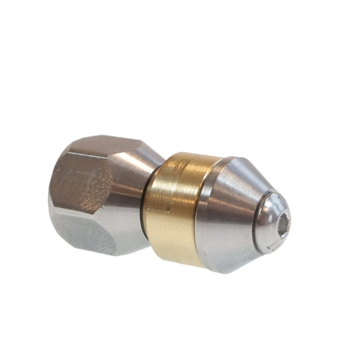 Drain nozzle rotating without front bore