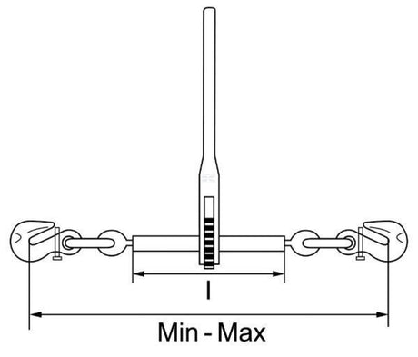 McBULL Ratchet load binder with two hooks