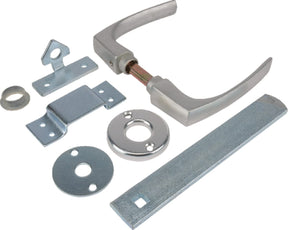 Garden door lock with aluminium door handle