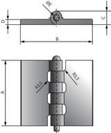 Weld on hinge