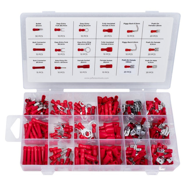 Jefferson 260pc Crimp Terminal Assortment Red