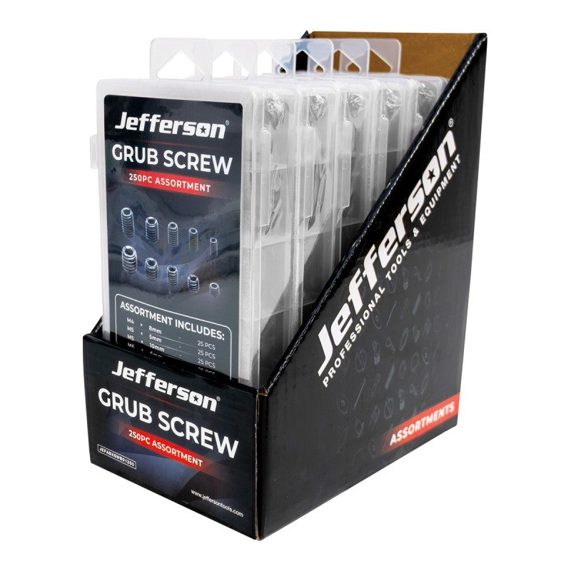 Jefferson 250pc Grub Screw Assortment