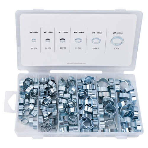 Jefferson 140pc Zinc Plated O-Clip Double Ear Assortment