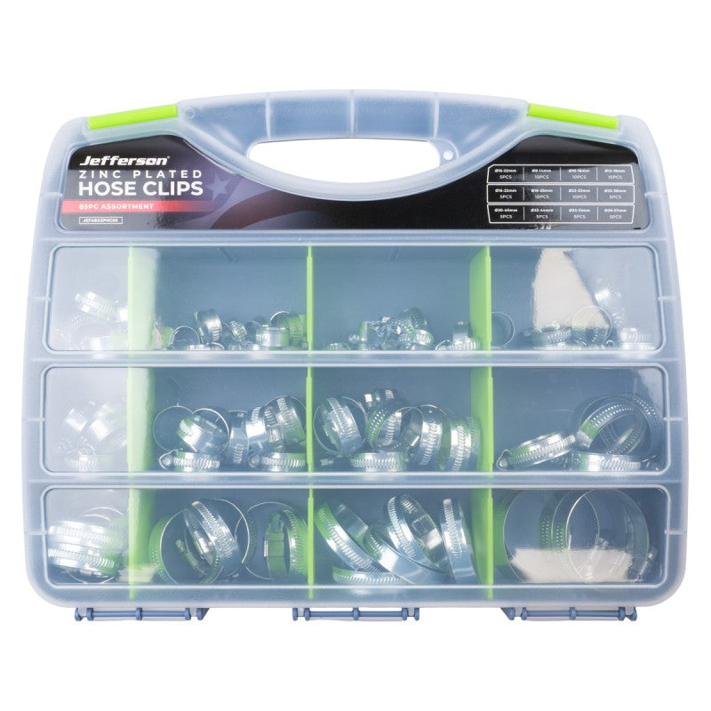 Jefferson 85pc Zinc Plated Hose Clip Assortment