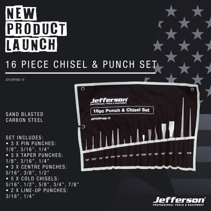 Jefferson 16 Piece Chisel & Punch Set