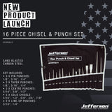 Jefferson 16 Piece Chisel & Punch Set