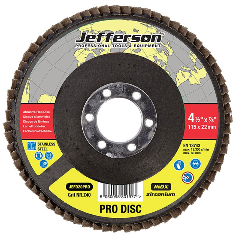 Jefferson 4.5" Abrasive Flap Disc (P40 Zircon)