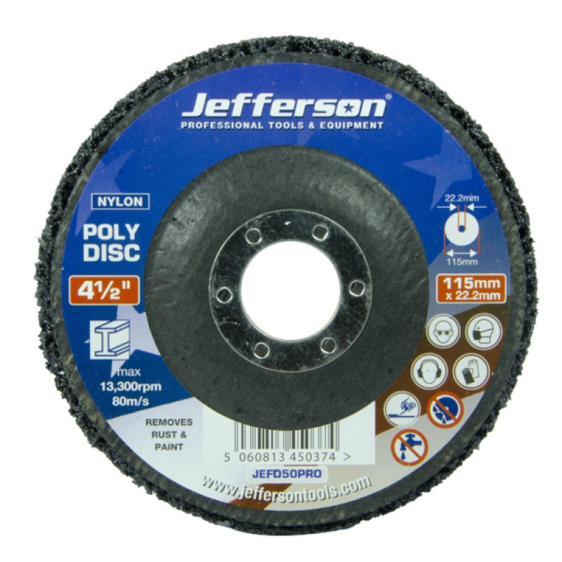 Jefferson 4 1/2" Black Poly Disc 115mm x 22mm
