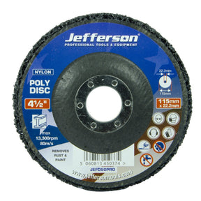 Jefferson 4 1/2" Black Poly Disc 115mm x 22mm
