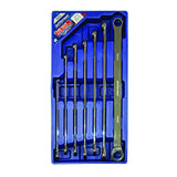 Jefferson Extra Long 7 Piece Double Ring Fixed/Ratchet End Spanner Set