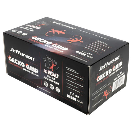 Jefferson Black Nitrile Gloves Medium (Box of 100)