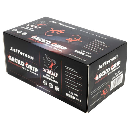 Jefferson Black Nitrile Gloves Medium (Box of 100)