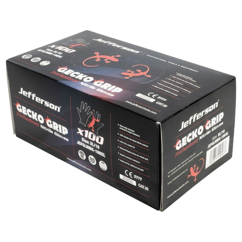 Jefferson Black Nitrile Gloves Extra Large (Box of 100)