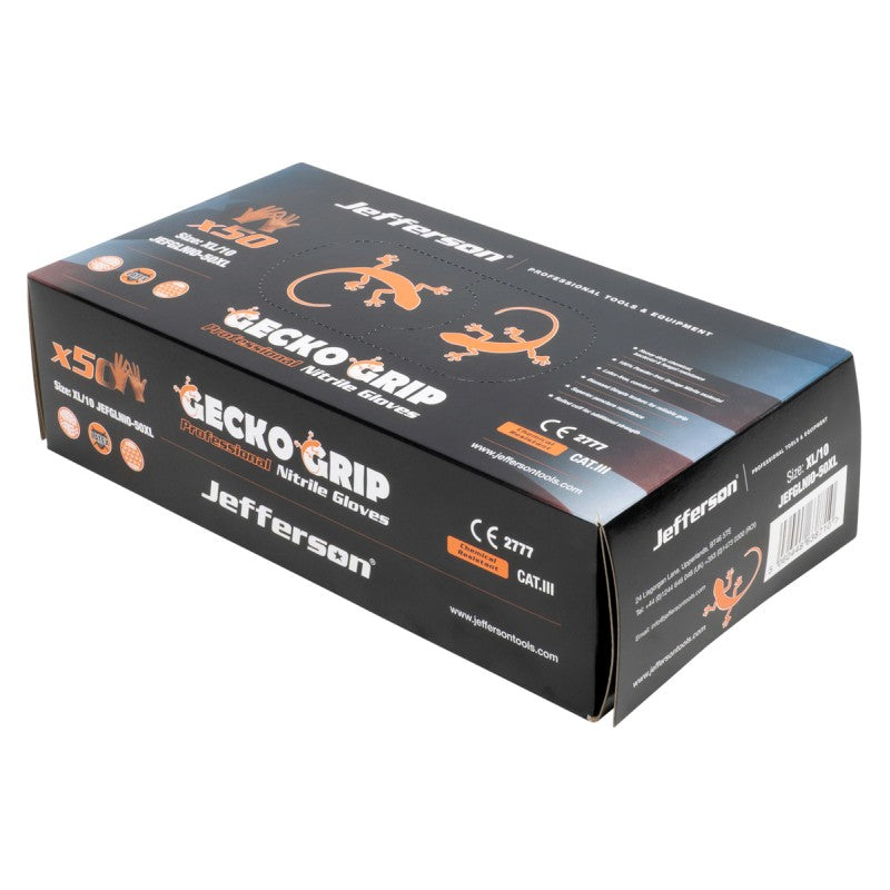 Jefferson Orange Gecko Grip Nitrile Gloves XX-Large (Box Of 50)