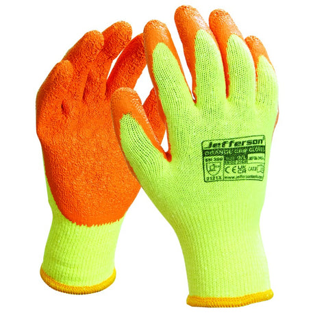 Jefferson Orange Grip Glove Extra Large (Pack of 6 Pairs)