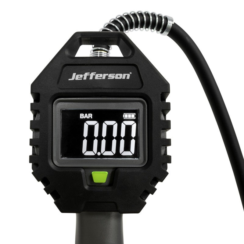 Jefferson Digital Tyre Inflator with Twin Push Connector (500mm Hose)
