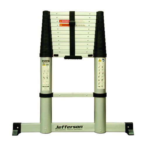 Jefferson 3.8m Safe Close Telescopic Ladder With Stabilising Base Bar
