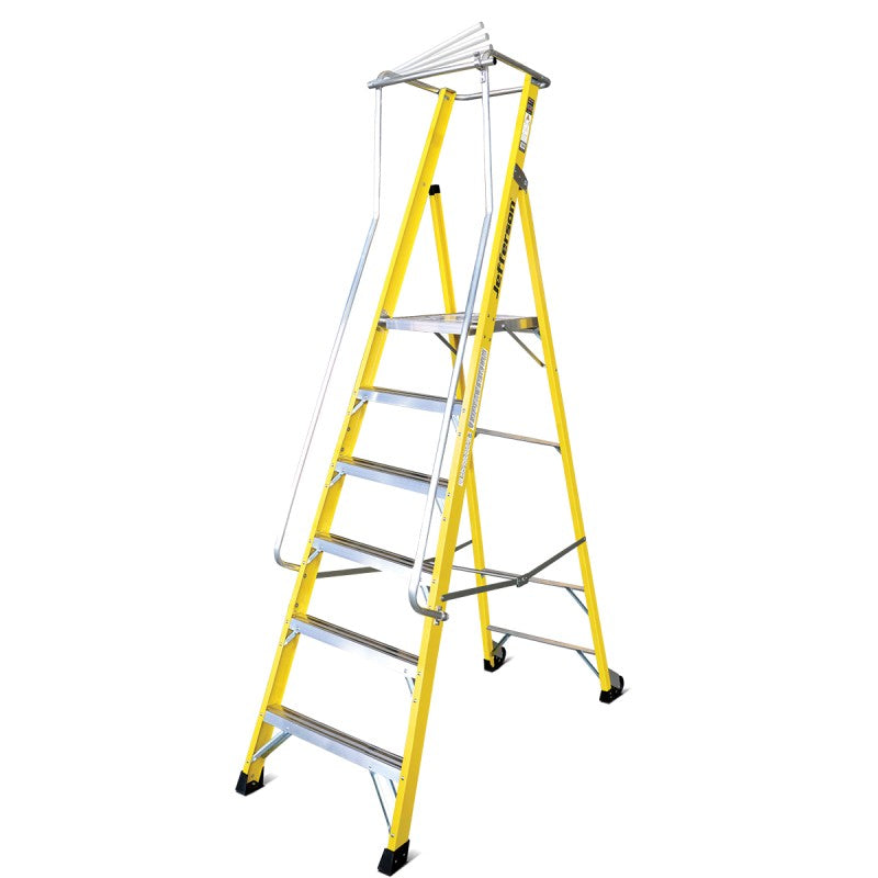 Jefferson 6 Tread Wide Platform Step Ladder With Handrails