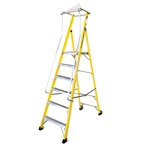 Jefferson 6 Tread Wide Platform Step Ladder With Handrails