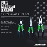 Jefferson 3 Piece High-Vis Plier Set