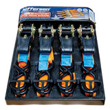 Jefferson 5.0m x 25mm Orange Ratchet Strap Set (4 Pack)