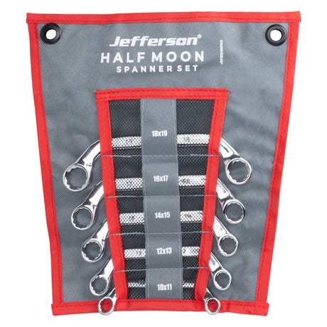 Jefferson 5 Piece Half Moon Ring Spanner Set