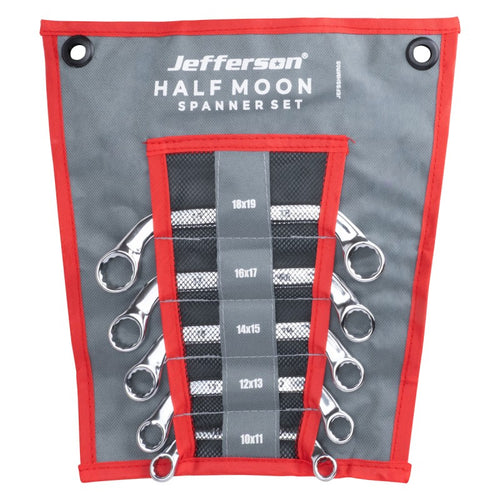 Jefferson 5 Piece Half Moon Ring Spanner Set