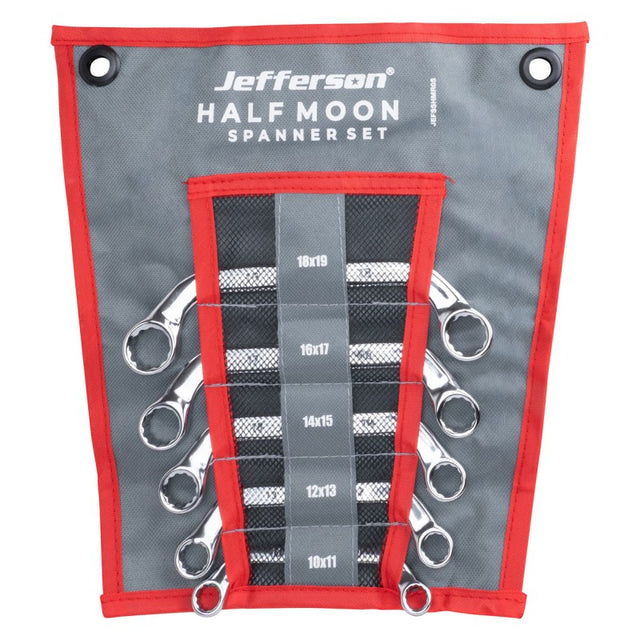 Jefferson 5 Piece Half Moon Ring Spanner Set