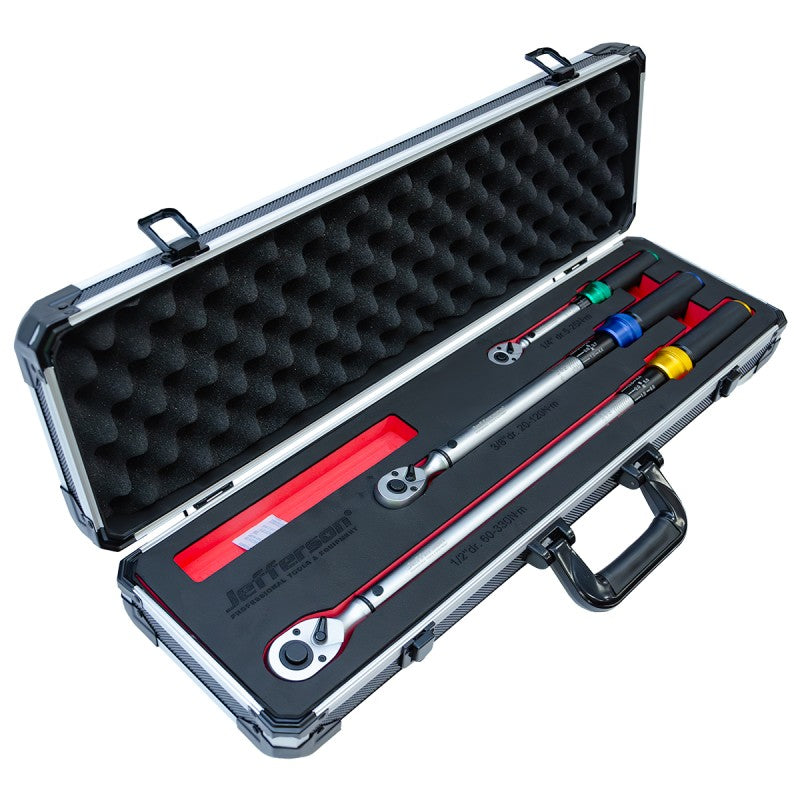 Jefferson 3 Piece Calibrated Micrometer Style Torque Wrench Set