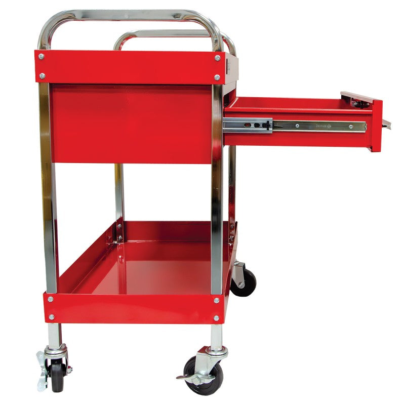 Jefferson Heavy Duty 2-Level Trolley with Lockable Drawer