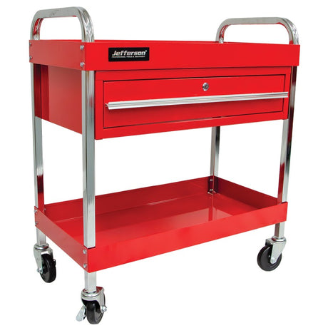 Jefferson Heavy Duty 2-Level Trolley with Lockable Drawer