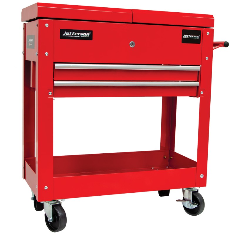 Jefferson Mobile Tool & Parts Trolley with Sliding Lid & Drawers