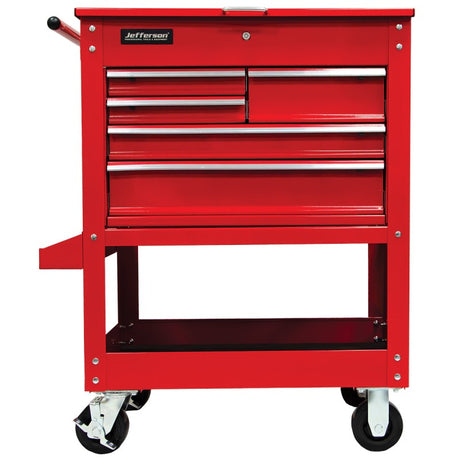 Jefferson Heavy Duty Mobile Tool & Parts Trolley with 5 Drawers & Lockable Lid