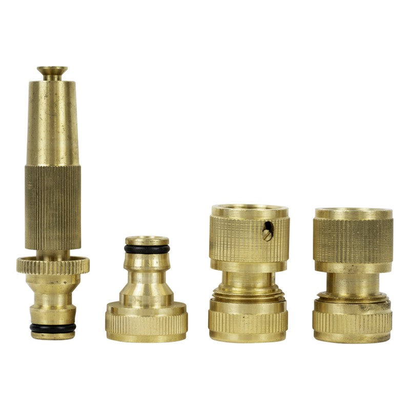 Jefferson 4 Piece Brass Water Hose Connector Set