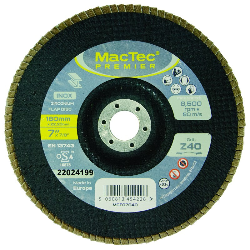 Jefferson MacTec Premier INOX Flap Disc (Z40 Grit)