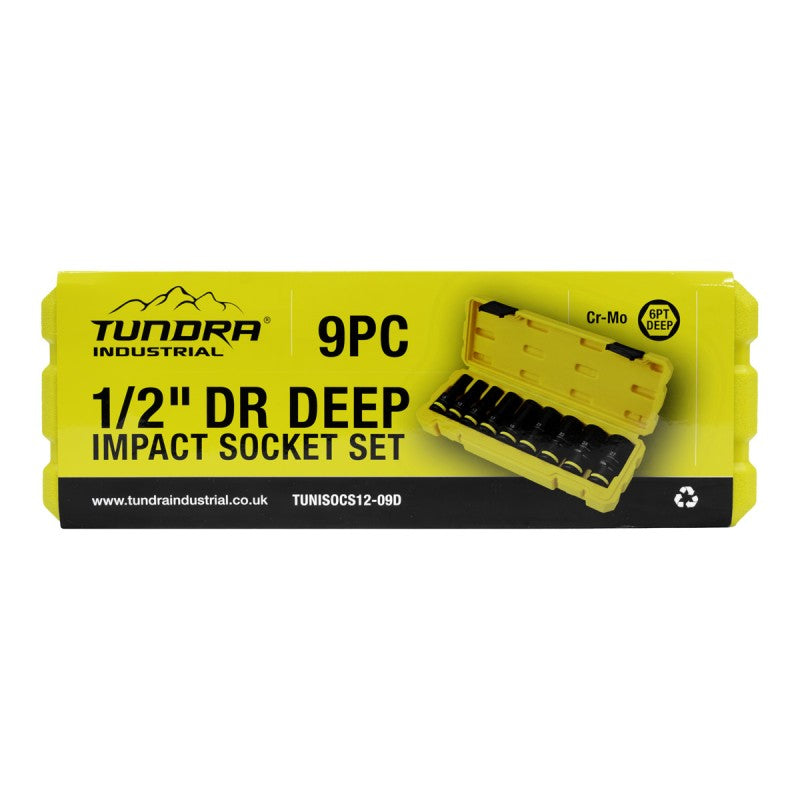 Jefferson Tundra 9 Piece 1/2'' Drive Deep Impact Socket Set