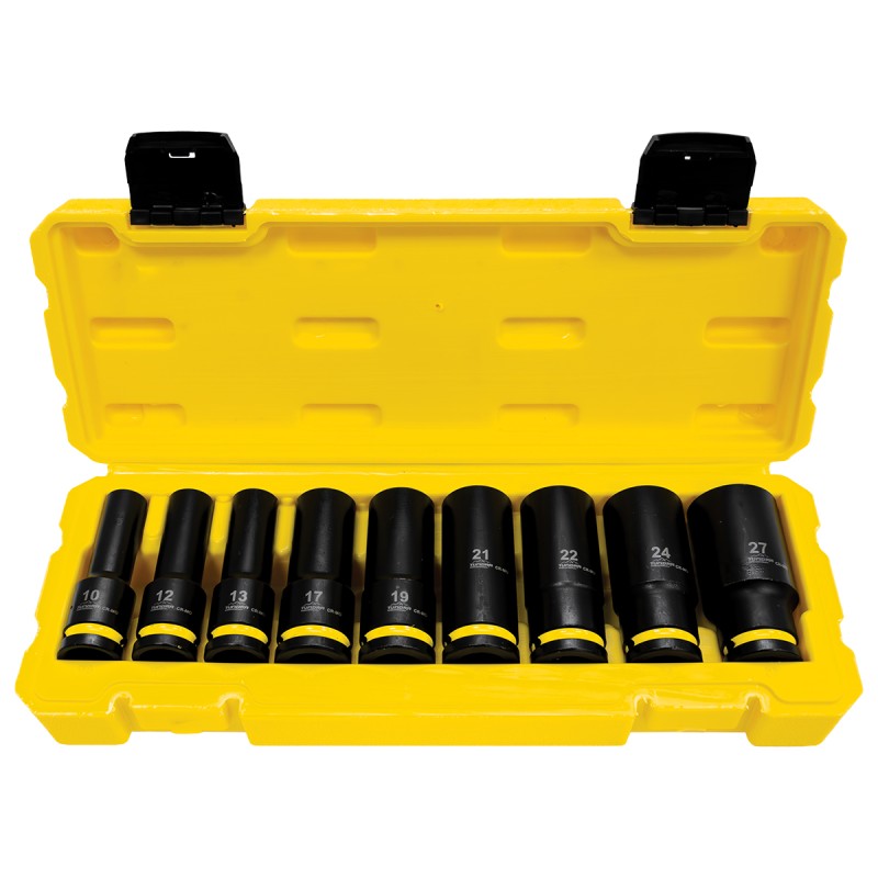 Jefferson Tundra 9 Piece 1/2'' Drive Deep Impact Socket Set