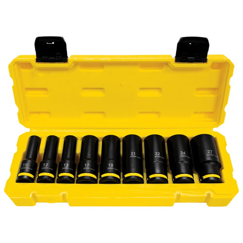 Jefferson Tundra 9 Piece 1/2'' Drive Deep Impact Socket Set