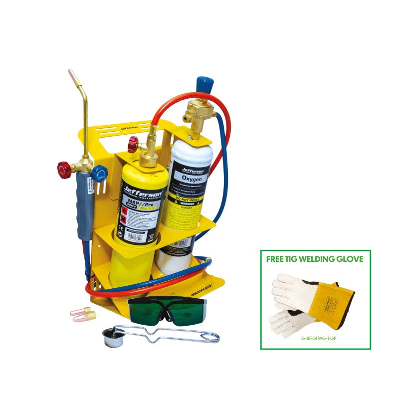 Jefferson MAPP and oxygen brazing kit with free TIG gloves