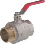 Kramp brass ball valve, BSPT 1x internal thread / 1x external thread