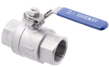 Stainless steel ball valve - Internal thread (BSPT) x internal thread (BSPT) - Long version