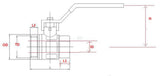 Kramp brass ball valve, BSPT 1x internal thread / 1x external thread