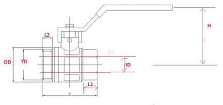 Kramp brass ball valve, BSPT 1x internal thread / 1x external thread